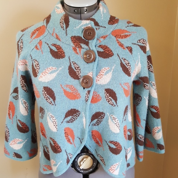 Anthropologie Sweaters - Anthropologie guinevere rare windy leaves Cardigan